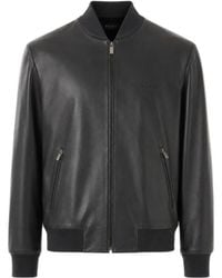 Gucci - Zip-Up Leather Bomber Jacket - Lyst