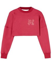Palm Angels - Monogram-Embroidered Cropped T-Shirt - Lyst