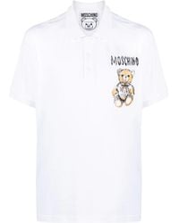 Moschino - Teddy Bear-Motif Short Sleeved Polo Shirt - Lyst