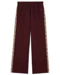 Burberry - Checked-Band Wide-Leg Drawstring Pants - Lyst