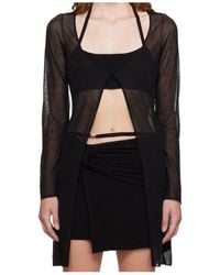 Paris Georgia Basics - Cut-Out Semi-Sheer Top - Lyst
