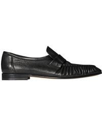 The Row - Ruched Leather Loafers - Lyst