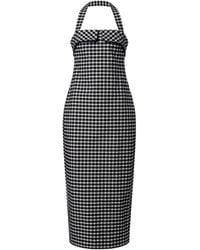 Posse - Chiara Gingham Cotton-Blend Midi Dress - Lyst