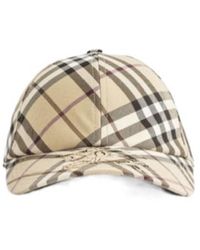 Burberry - Check Pattern Twill Baseball Cap - Lyst