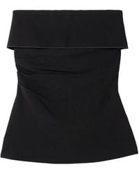 Proenza Schouler - Felicity Strapless Layered Ruched Crepe Top - Lyst