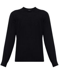 Giorgio Armani - Logo Crew Neck Knitted Sweater - Lyst