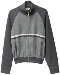 Versace - Embroidered Jacquard Knitted Zipped Cardigan - Lyst