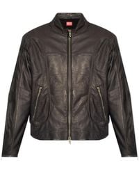 DIESEL - L-Krix Leather Biker Jacket - Lyst