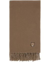 Maison Kitsuné - Maison Kitsuné Bold Fox Head Patch Fringed Scarf - Lyst