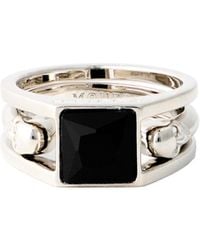 McQueen - Double Skull Signet Ring - Lyst