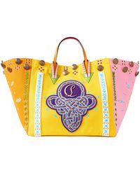 Christian Louboutin - Embellished Felt And Leather-Trimmed Canvas Tote - Lyst