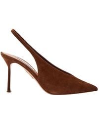 Aquazzura - Voltaire 85 Suede Slingback Pumps - Lyst