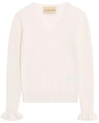 Valentino - Embroidered Cashmere Jumper - Lyst
