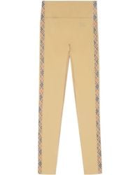 Burberry - Check Trim Stretch Nylon Leggings - Lyst
