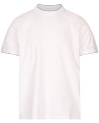 Peserico - Contrast-Trim Short-Sleeved T-Shirt - Lyst