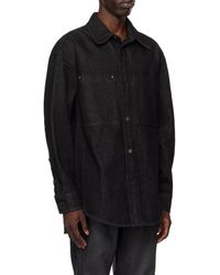 WOOYOUNGMI - Logo Print Denim Shirt - Lyst