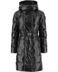 Pinko - Belted Hooded Puffer Coat - Lyst