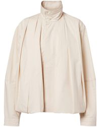 Lemaire - Pleated Cotton Satin Jacket - Lyst