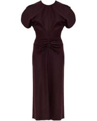 Victoria Beckham - Fitted Waist Midi Dress - Lyst