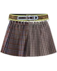 Chopova Lowena - Waist-Cinching Plaid Mini Skirt - Lyst