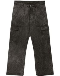 Rick Owens - Distressed Textured Cargo Trousers - Lyst