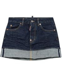 DSquared² - Denim Mini Skirt - Lyst