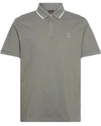 BOSS - Contrast Trim Logo Patch Polo Shirt - Lyst