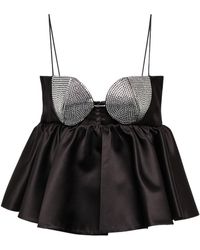 Magda Butrym - Crystal-Embellished Silk-Blend Top - Lyst