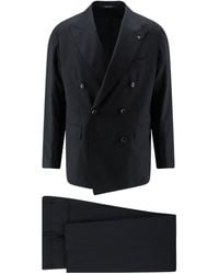 Tagliatore - Long-Sleeve Double-Breasted Suit Jacket And Trousers Two-Piece Set - Lyst