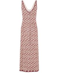 Rabanne - Monogram-Pattern Scoop-Neck Dress - Lyst