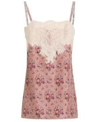 Dolce & Gabbana - Floral-Print Lace-Detail Top - Lyst
