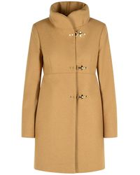 Fay - Hook-Closure Wool Coat - Lyst
