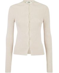 Fendi - Buttoned Long-Sleeved Cardigan - Lyst