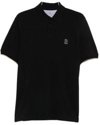 Brunello Cucinelli - Logo-Embroidered Short-Sleeve Cotton Polo Shirt - Lyst