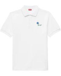 KENZO - Logo Embroidered Short Sleeved Polo Shirt - Lyst