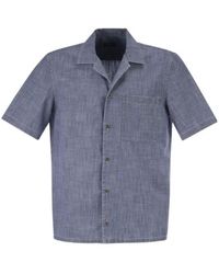 Peserico - Lightweight Denim Short-Sleeve Shirt - Lyst