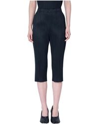 Pleats Please Issey Miyake - Pleated Cropped Trousers - Lyst