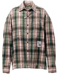 Maison Mihara Yasuhiro - Checked Embroidered Shirt - Lyst