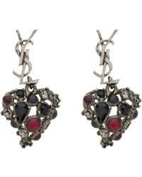 Saint Laurent - Cassandre Heart-Shaped Earrings - Lyst