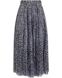 Philosophy Di Lorenzo Serafini - Animal-Print Pleated Midi Skirt - Lyst