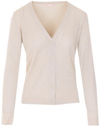 Liu Jo - Ribbed V-Neck Cardigan - Lyst