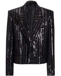 Balmain - Cropped Sequin Velvet Jacket - Lyst