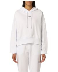 MSGM - Logo Printed Drawstring Hoodie - Lyst