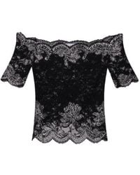 Rabanne - Rabanne Scalloped Lace Studded Top - Lyst