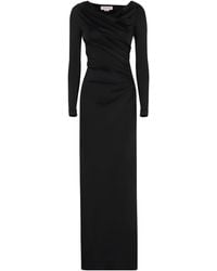 Victoria Beckham - Off-Shoulder Draped Satin Gown - Lyst