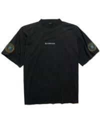 Balenciaga - Logo Embroidered Crewneck T-Shirt - Lyst