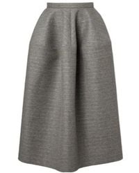 Erdem - Striped Wool And Mohair Flannel Midi Skirt - Lyst