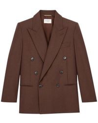 Saint Laurent - Double-Breasted Long-Sleeved Jacket - Lyst