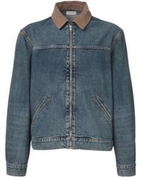 FRAME - Corduroy And Denim Zip-Up Jacket - Lyst