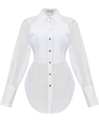 Blumarine - Pleated Button Shirt - Lyst